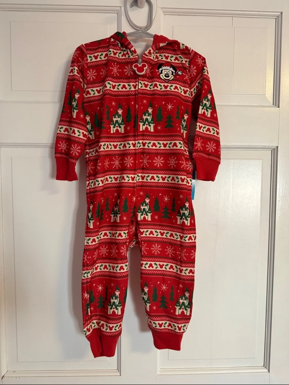Disney Mickey Mouse Holiday Icon Kids One-Piece Pajamas NWT Never Worn